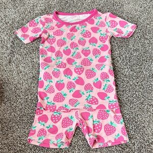 Little Sleepies Pink Strawberry Pajamas